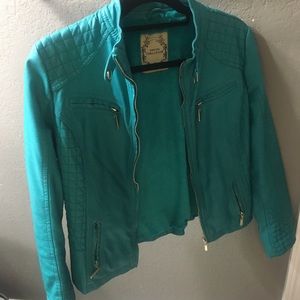 Fleece-lined Genuine Leather Jacket
